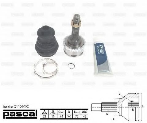 G11039PC PASCAL Final Drive Joint Kit, drive shaft