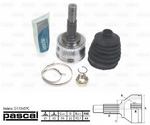 G11045PC PASCAL Final Drive Joint Kit, drive shaft