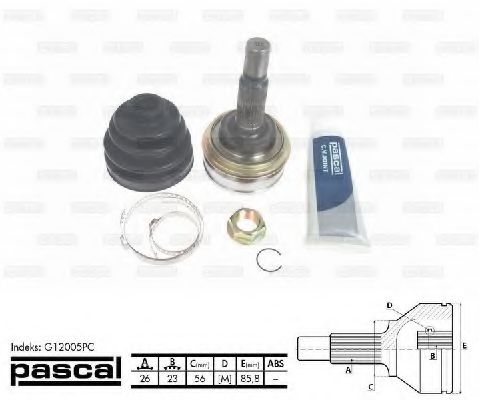 G12005PC PASCAL Final Drive Joint Kit, drive shaft