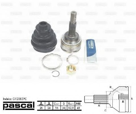 G12083PC PASCAL Final Drive Joint Kit, drive shaft