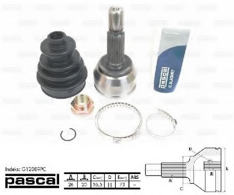 G12089PC PASCAL Final Drive Joint Kit, drive shaft