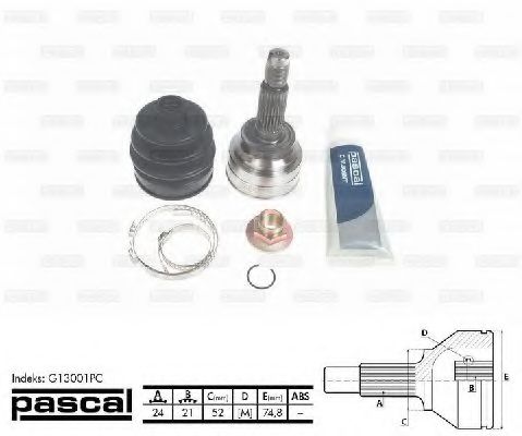 G13001PC PASCAL Final Drive Joint Kit, drive shaft