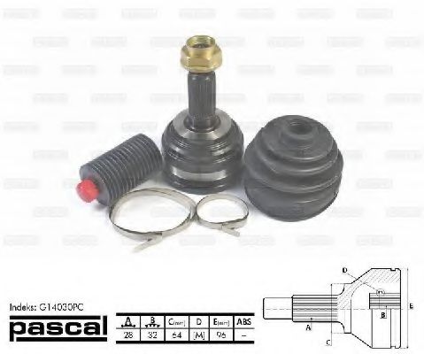 G14030PC PASCAL Final Drive Joint Kit, drive shaft