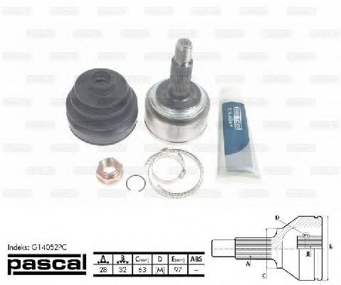 G14052PC PASCAL Final Drive Joint Kit, drive shaft