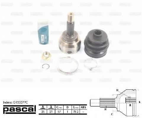 G15037PC PASCAL Final Drive Joint Kit, drive shaft