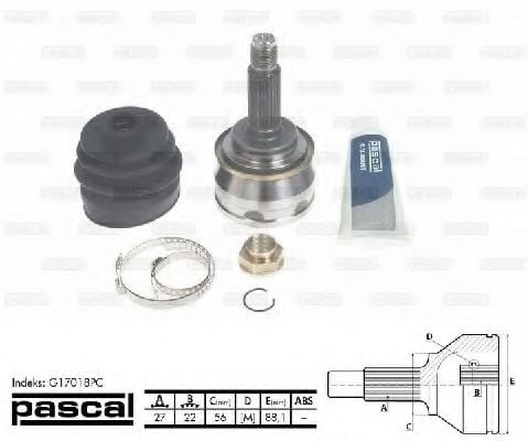 G17018PC PASCAL Final Drive Joint Kit, drive shaft