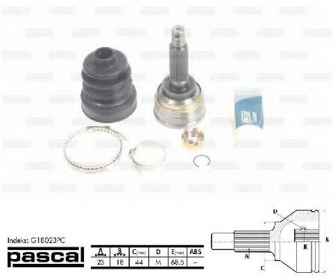 G18023PC PASCAL Final Drive Joint Kit, drive shaft