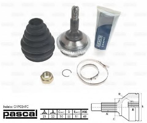 G1P020PC PASCAL Final Drive Joint Kit, drive shaft