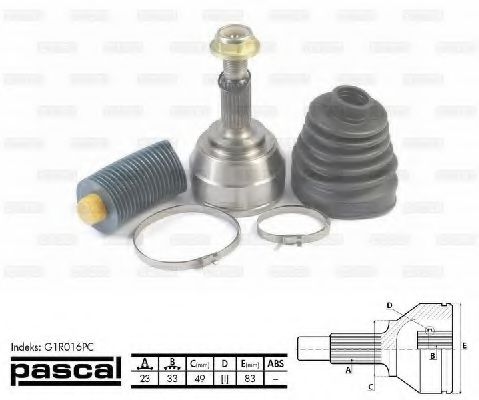 G1R016PC PASCAL Final Drive Joint Kit, drive shaft