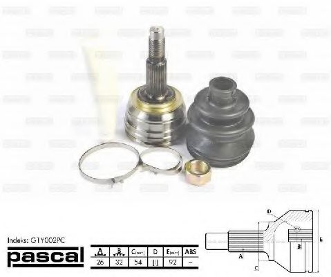 G1Y002PC PASCAL Final Drive Joint Kit, drive shaft