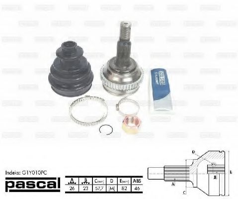 G1Y010PC PASCAL Final Drive Joint Kit, drive shaft