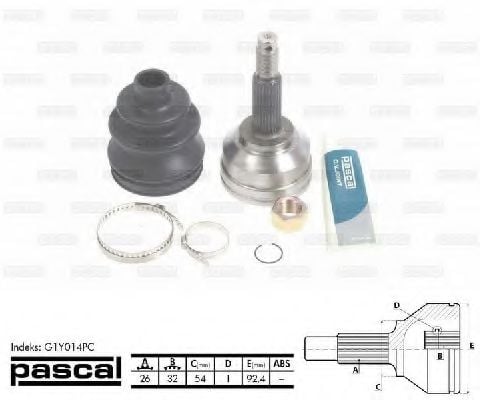 G1Y014PC PASCAL Final Drive Joint Kit, drive shaft