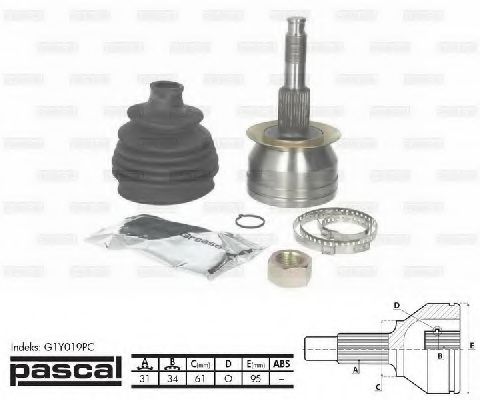 G1Y019PC PASCAL Final Drive Joint Kit, drive shaft