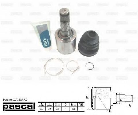G70305PC PASCAL Final Drive Joint Kit, drive shaft