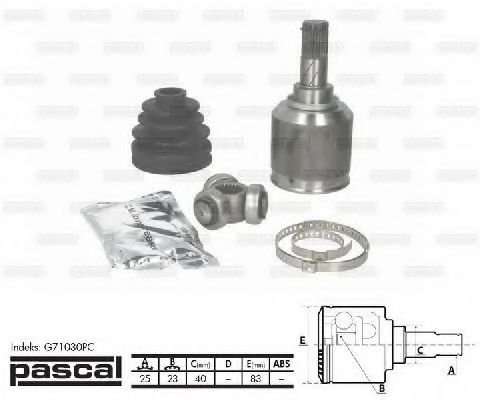 G71030PC PASCAL Final Drive Joint Kit, drive shaft