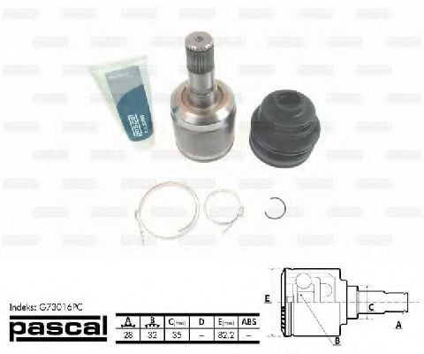 G73016PC PASCAL Final Drive Joint Kit, drive shaft
