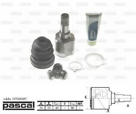 G7G003PC PASCAL Final Drive Joint Kit, drive shaft