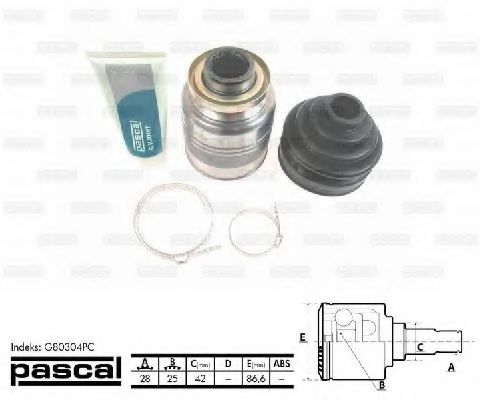 G80304PC PASCAL Final Drive Joint Kit, drive shaft