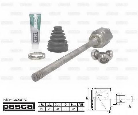 G82001PC PASCAL Final Drive Joint Kit, drive shaft