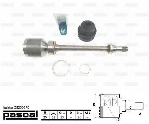 G82003PC PASCAL Final Drive Joint Kit, drive shaft