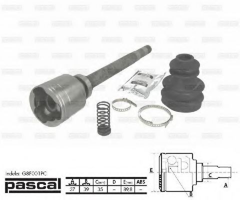G8F001PC PASCAL Final Drive Joint Kit, drive shaft