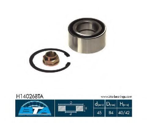 H14026BTA BTA Wheel Bearing Kit