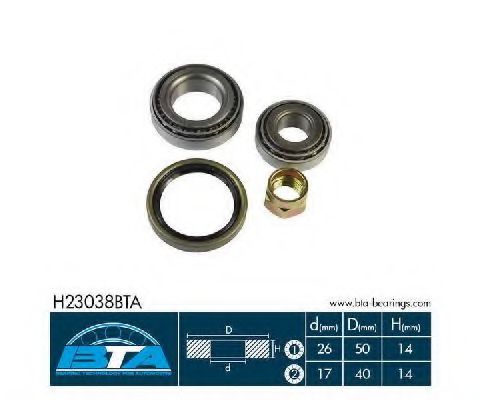 H23038BTA BTA Wheel Bearing Kit