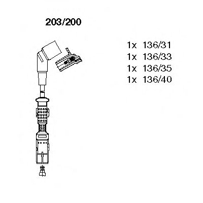203/200 BREMI Система зажигания Комплект проводов зажигания
