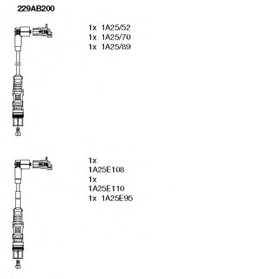 229AB200 BREMI Система зажигания Комплект проводов зажигания