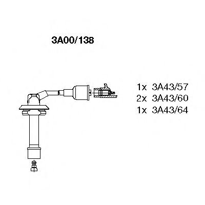 3A00/138 BREMI Комплект проводов зажигания