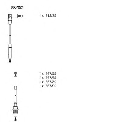 600/221 BREMI Система зажигания Комплект проводов зажигания