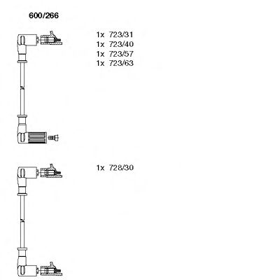 600/266 BREMI Система зажигания Комплект проводов зажигания