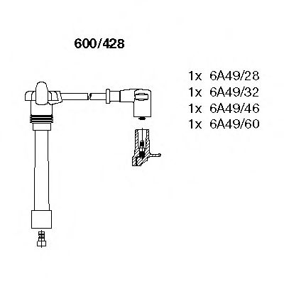 600/428 Ignition System Ignition Cable Kit