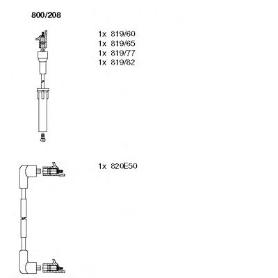 800/208 BREMI Система зажигания Комплект проводов зажигания