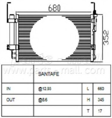 PXNCA-014 PARTS-MALL Condenser, air conditioning