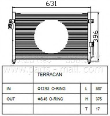PXNCA-016 PARTS-MALL Air Conditioning Condenser, air conditioning