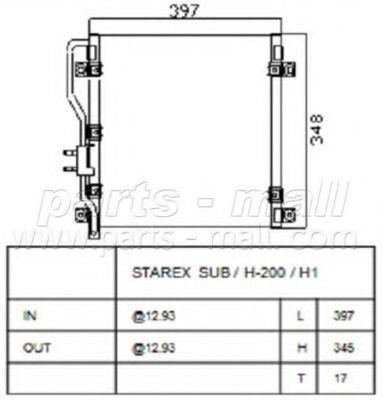 PXNCA-020 PARTS-MALL Condenser, air conditioning