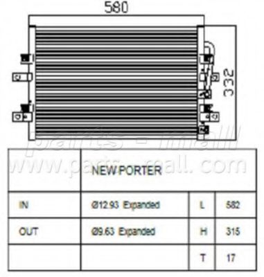 PXNCA-050 PARTS-MALL Air Conditioning Condenser, air conditioning