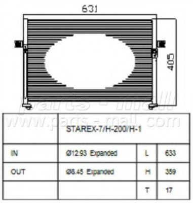 PXNCA-064 PARTS-MALL Condenser, air conditioning