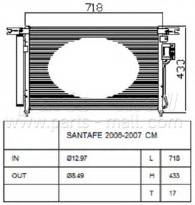PXNCA-086 PARTS-MALL Kondensator, Klimaanlage
