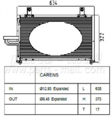 PXNCB-019 PARTS-MALL Condenser, air conditioning