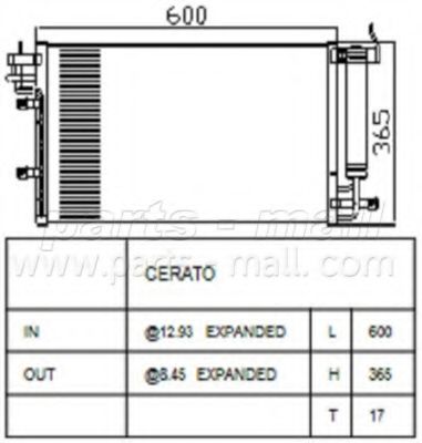 PXNCB-048 PARTS-MALL Klimaanlage Kondensator, Klimaanlage