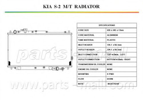 PXNDB-026 PARTS-MALL Radiator, engine cooling