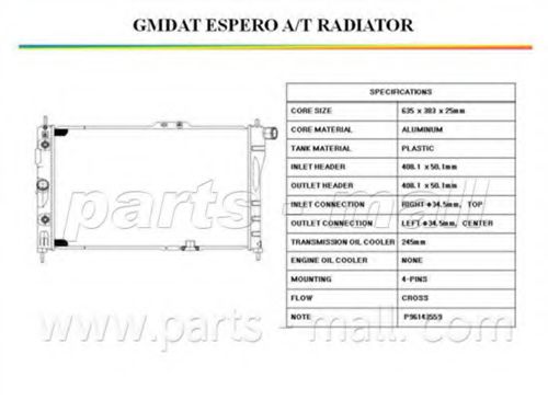 PXNDC-002 PARTS-MALL Cooling System Radiator, engine cooling