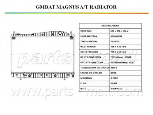 PXNDC-012 PARTS-MALL Cooling System Radiator, engine cooling