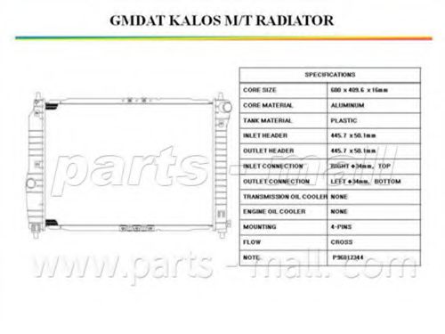 PXNDC-025 PARTS-MALL Radiator, engine cooling