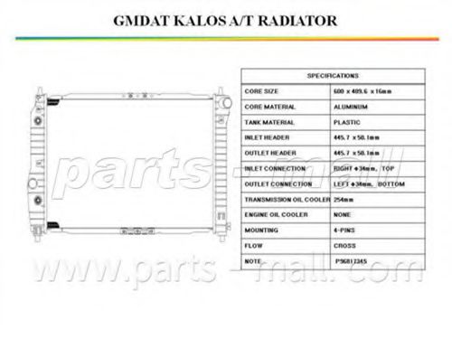 PXNDC-026 PARTS-MALL Cooling System Radiator, engine cooling