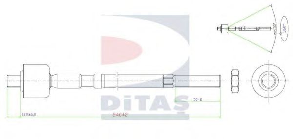 A2-5387 DITAS Steering Tie Rod Axle Joint