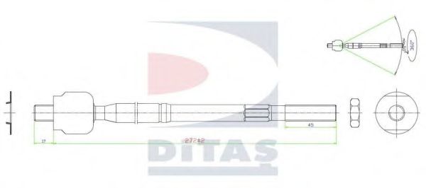 A2-5622 DITAS Tie Rod Axle Joint