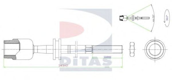 A2-5659 DITAS Tie Rod Axle Joint